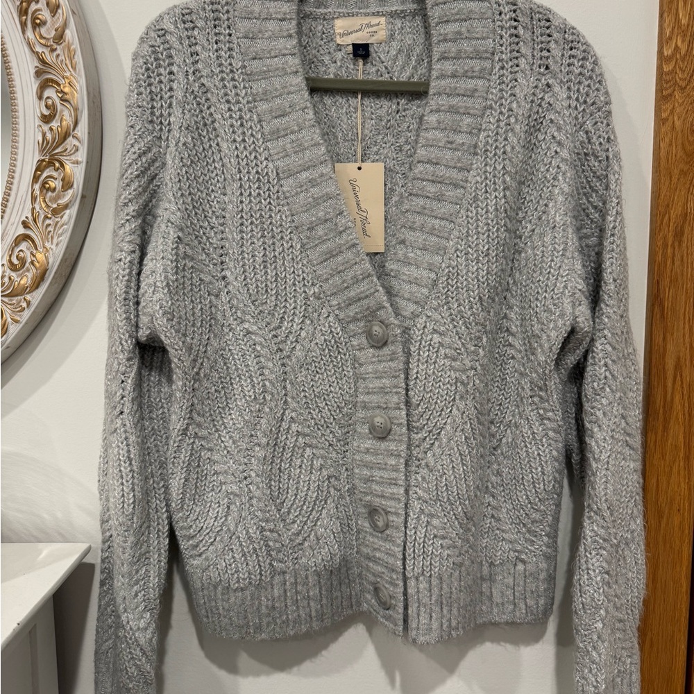 Universal Thread Silver Chunky Knit Cardigan